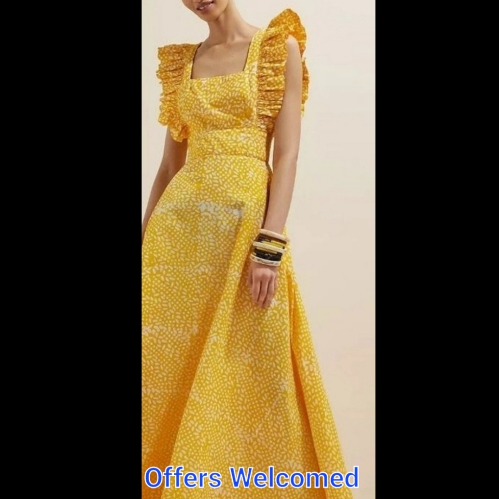 SIKA MARIGOLD RUFFLED MAXI DRESS Size 2